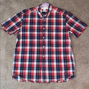 Plaid shirt sleeve button down